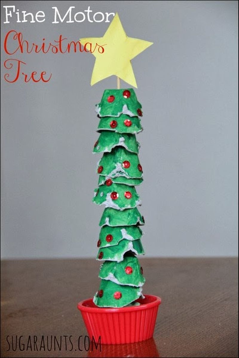 recycled egg carton christmas tree