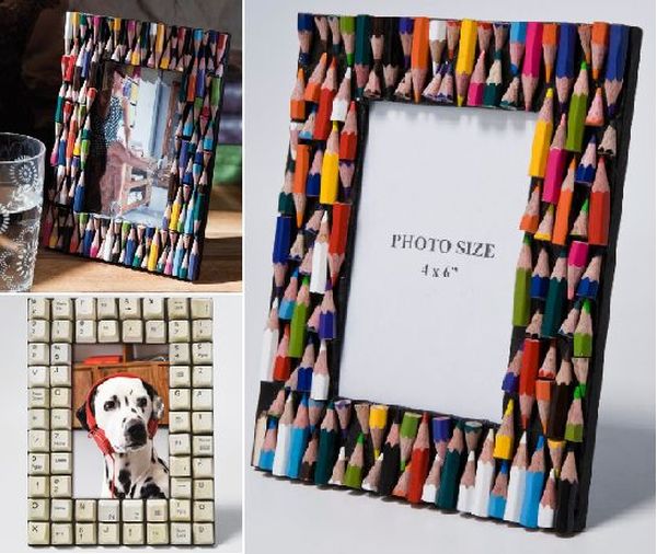 Recycled Pencil and Keyboard Photo Frames by Kare