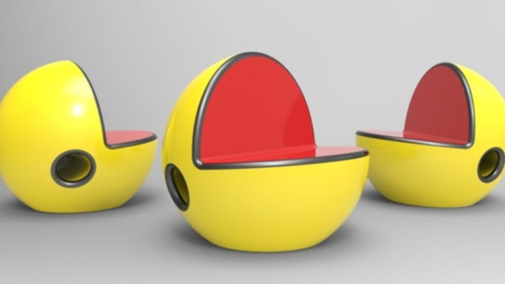 seat has impressive shape and bright colors