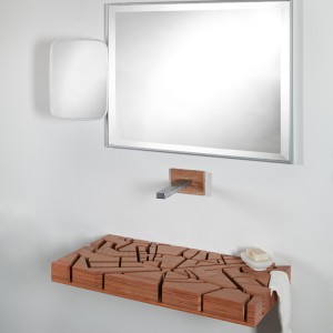 Water Map Wooden Flat Sink by Julia Kononenko