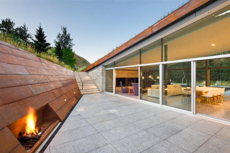 Gluck+ Builds Earth Sheltered Guest House in Rocky Mountains