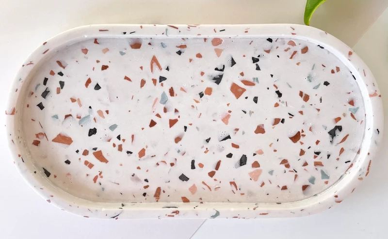 Terrazzo Oval Tray Home Decor Gift 