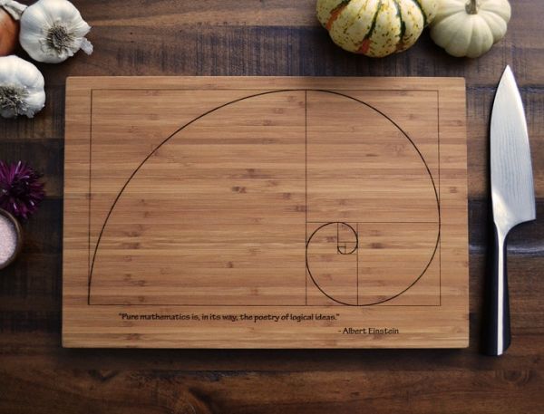 Fibonacci Spiral scientific cutting board 