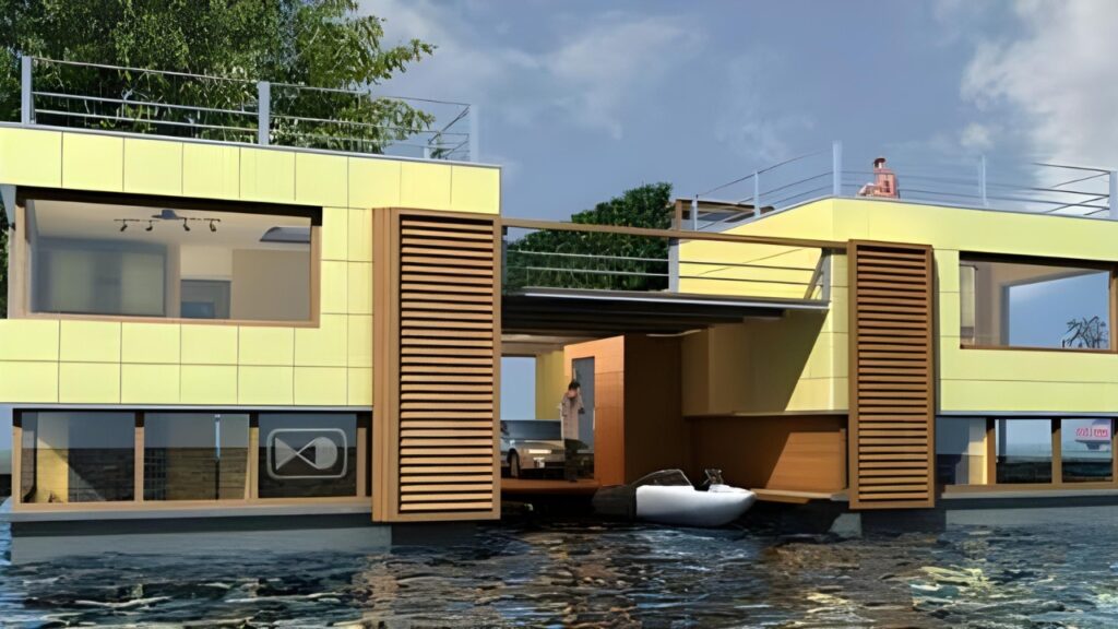 Amphibious House has a beautiful living room