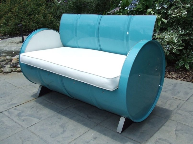 55-Gallon Steel Drums Repurposed into Impressive Furniture Collection