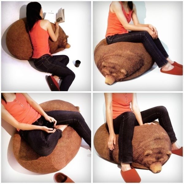 Oversized Hibernating Bear Bean Bag