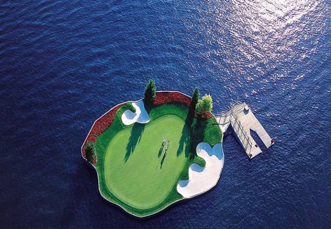 Floating Golf Course in Coeur d’Alene Resort