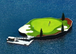 Floating Golf Course in Coeur d’Alene Resort