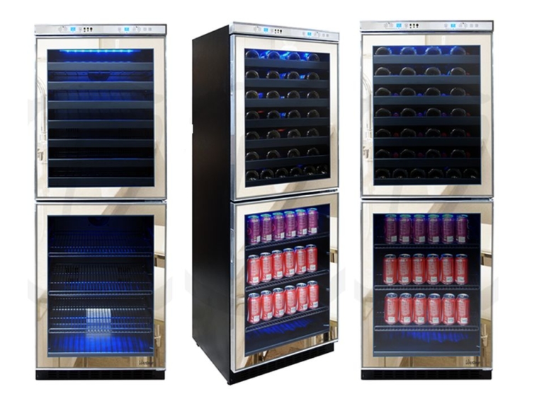 Vinotemp Wine and Beverage Cooler with mirrored touch screen Homecrux