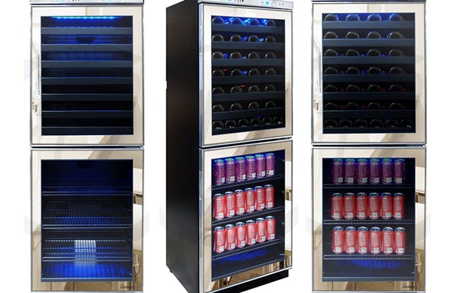 Vinotemp Wine and Beverage Cooler with mirrored touch screen HomeCrux