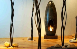 Cocoon-shaped Fireplace