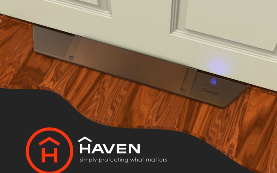 Haven door security system No locks to pick, no deadbolts to crack