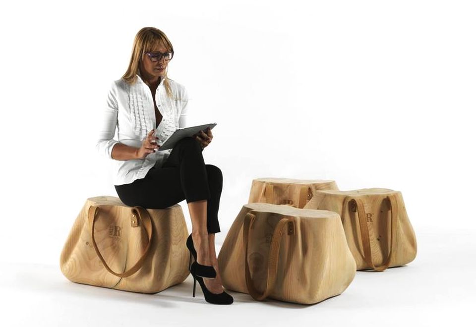 Wooden Handbag-shaped Stool by AmeBe