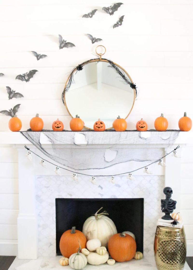 Add a pumpkin patch over the fireplace  