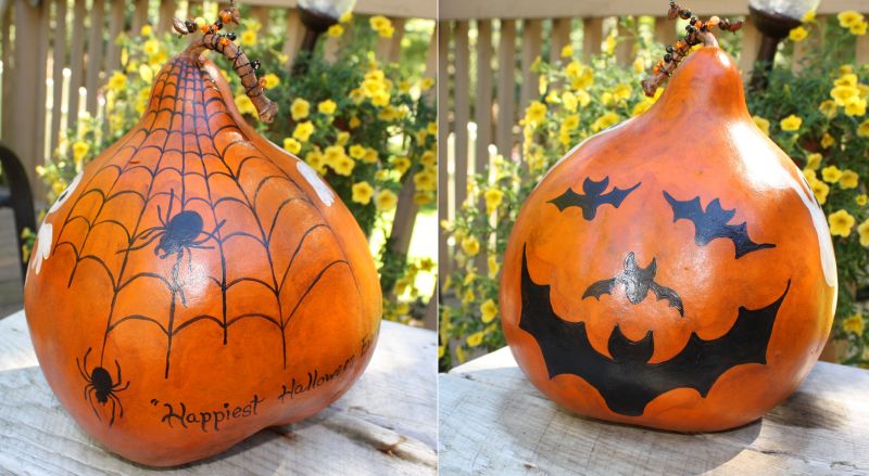 Bottle gourd halloween decor