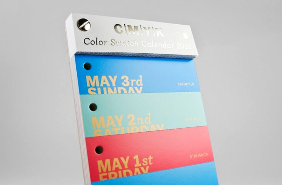 CMYK Color Swatch Calendar 2015 adds color to your brand new day Homecrux