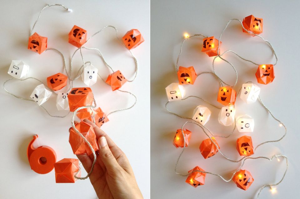 DIY Origami pumpkin Lights