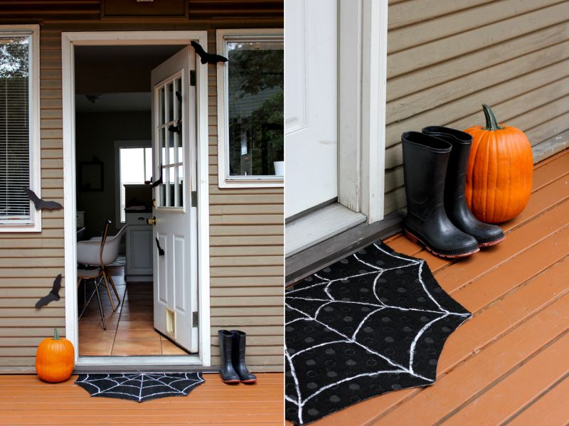 DIY spider web doormat