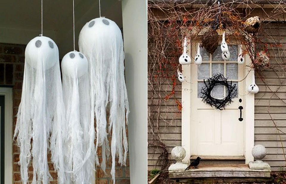 Decorate front porch for Halloween