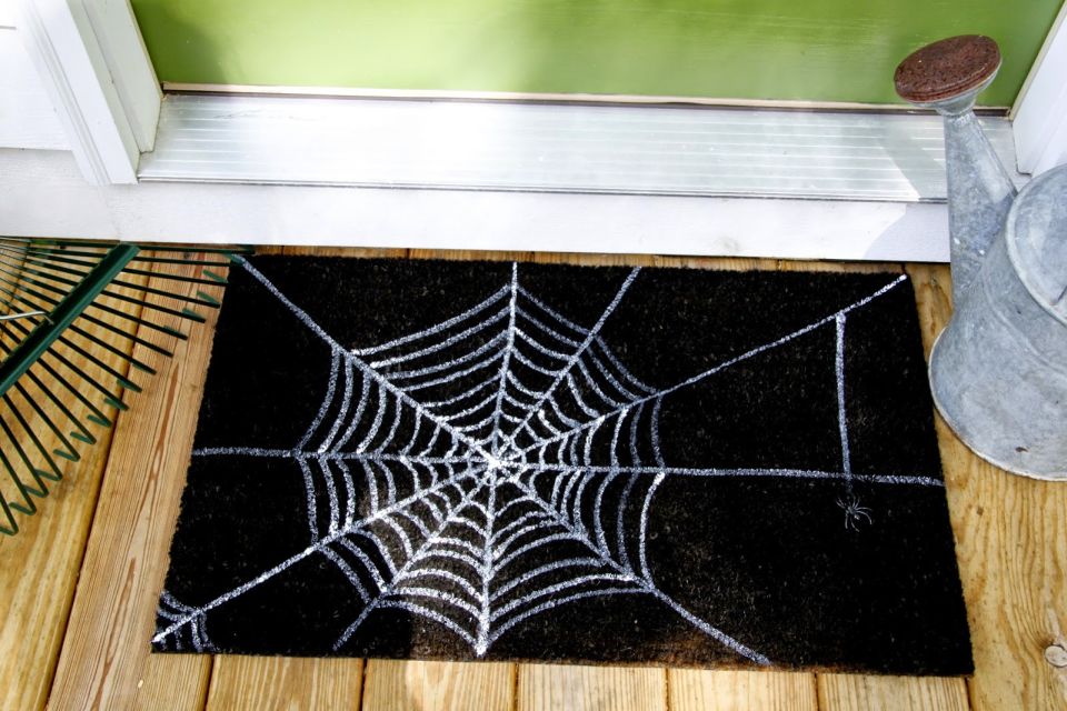 Decorate front porch for Halloween