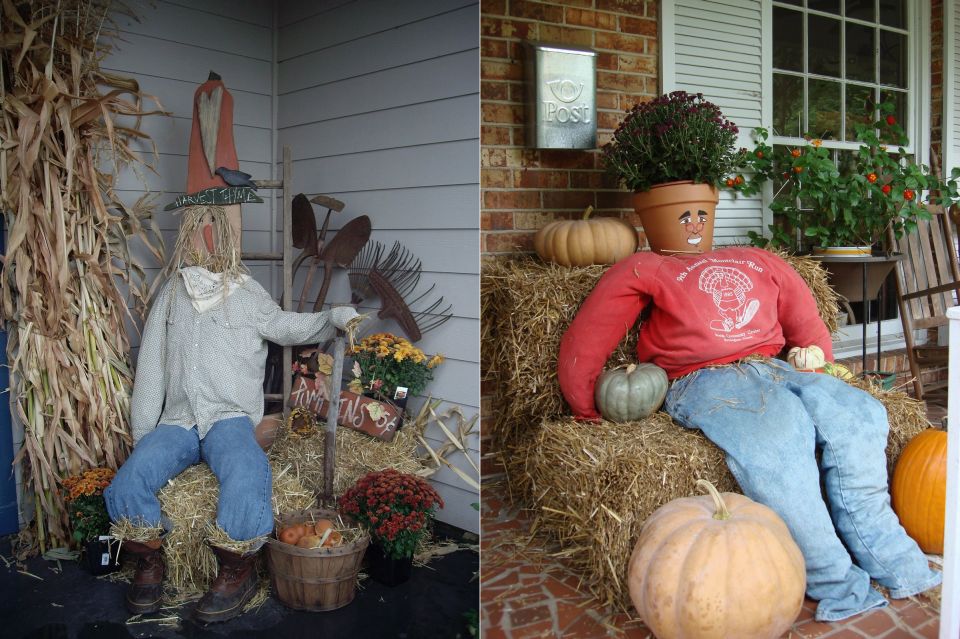 Decorate front porch for Halloween