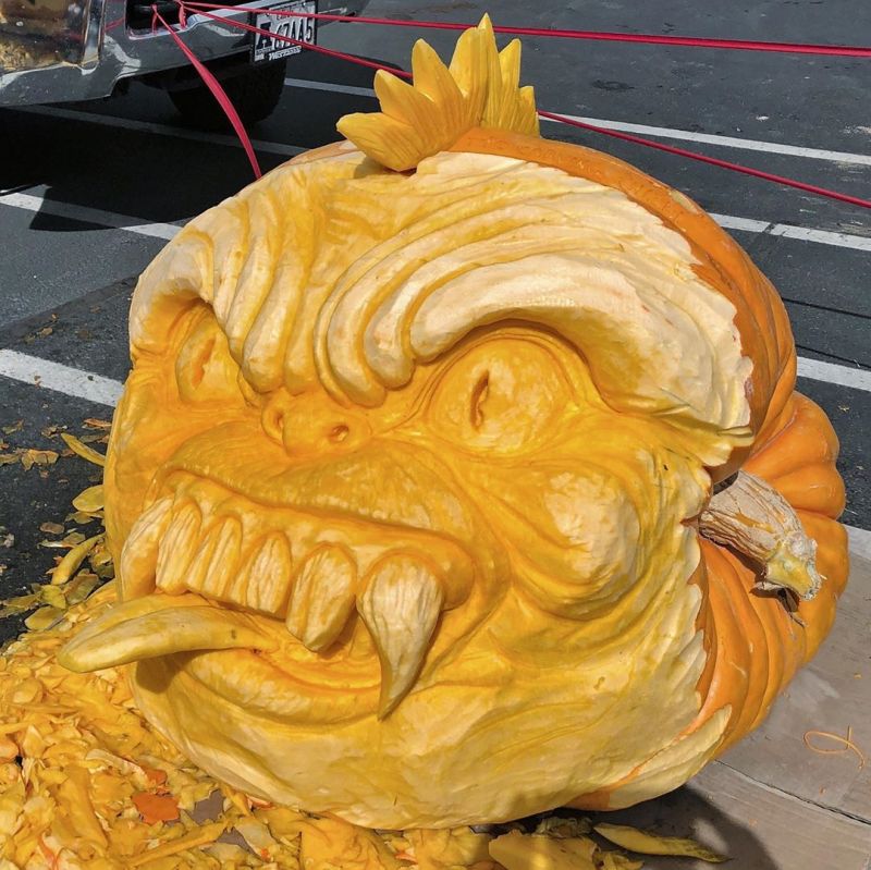 Monster pumpkin carving by The Carving Chizel