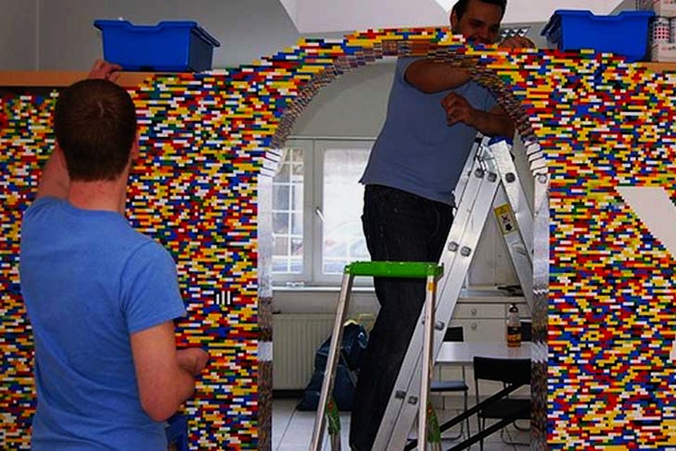 Pixilated LEGO Wall by NPIRE Studio