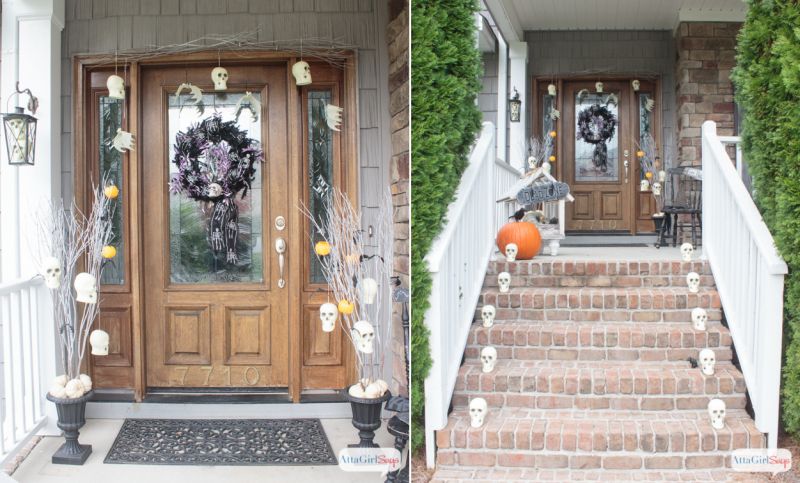 skull halloween front porch halloween decor