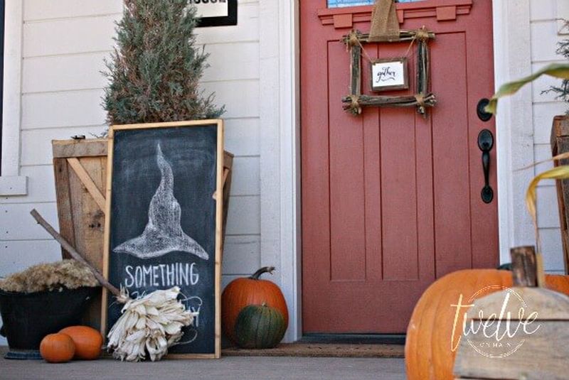 witch decor front porch halloween