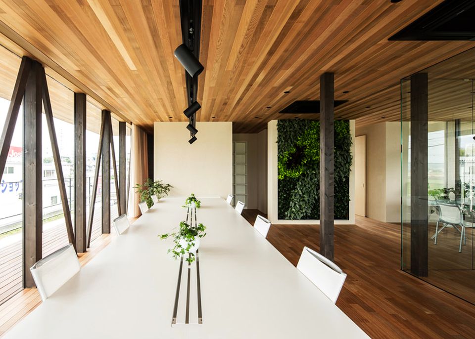 Glass + Wood Building by Hamada Design