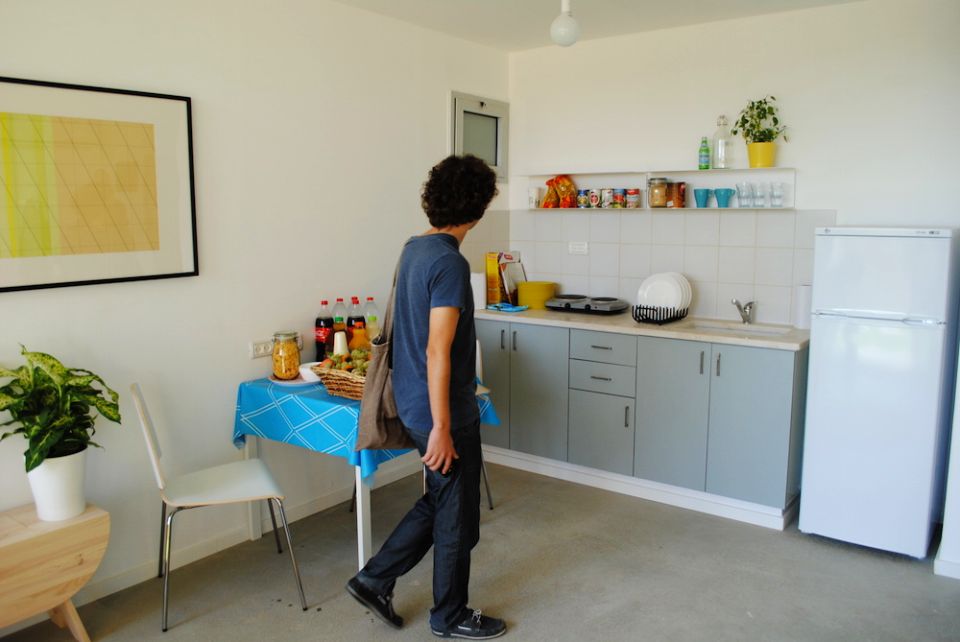 Israeli Students Build Apartments from Shipping Containers - small kitchen nook 