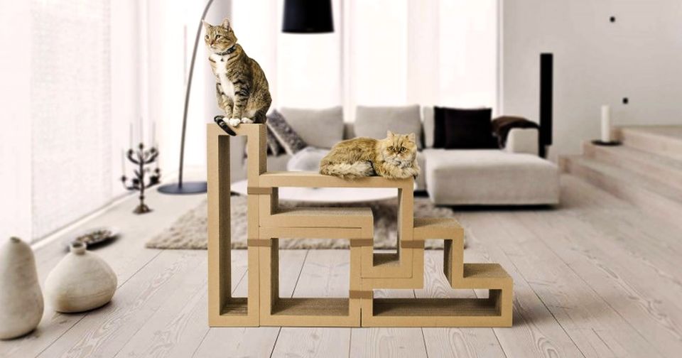 Katris Modular Cardboard Cat Furniture by Papercut Lab