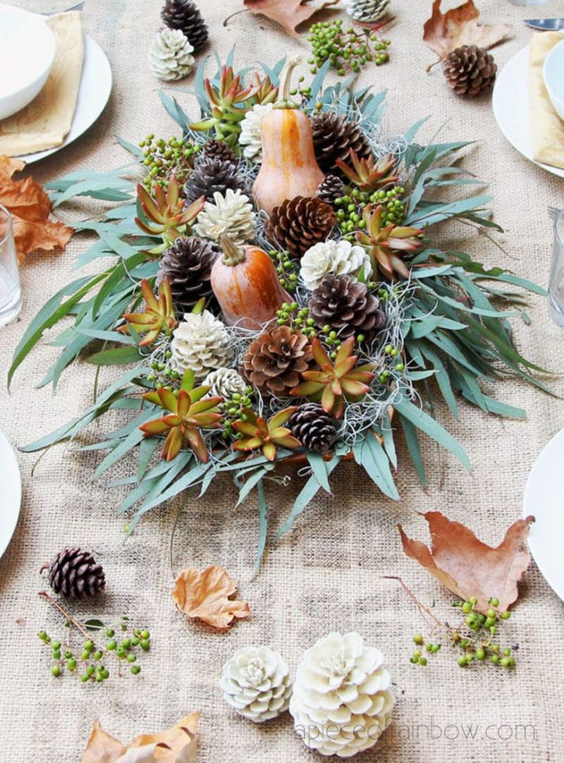 pinecones for dining table centerpiece   