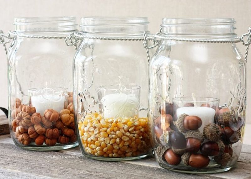 mason jars filled with dried fruits