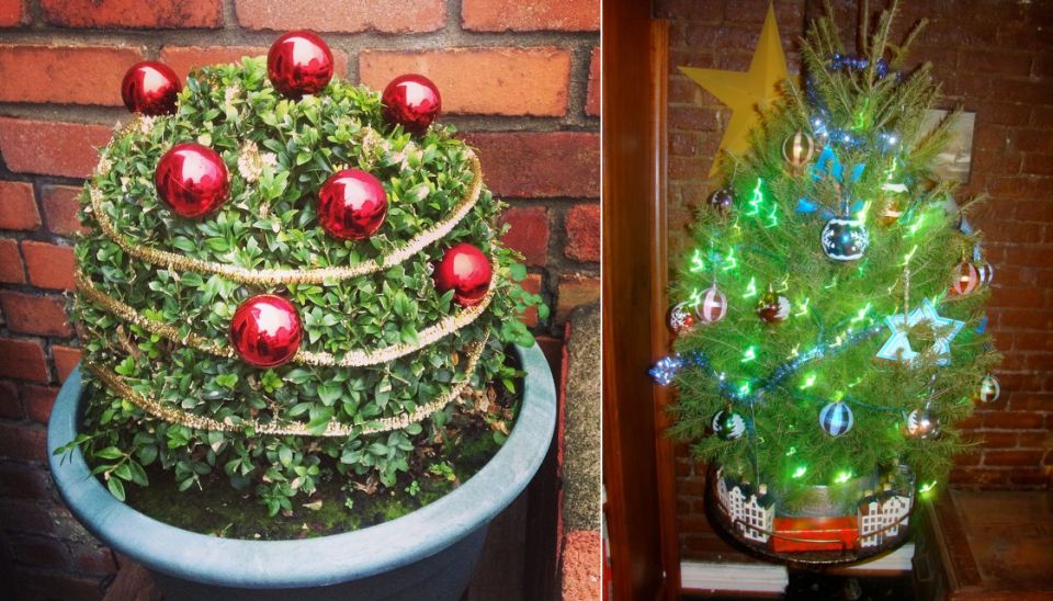 make Natural Shrub Christmas Tree last minute 