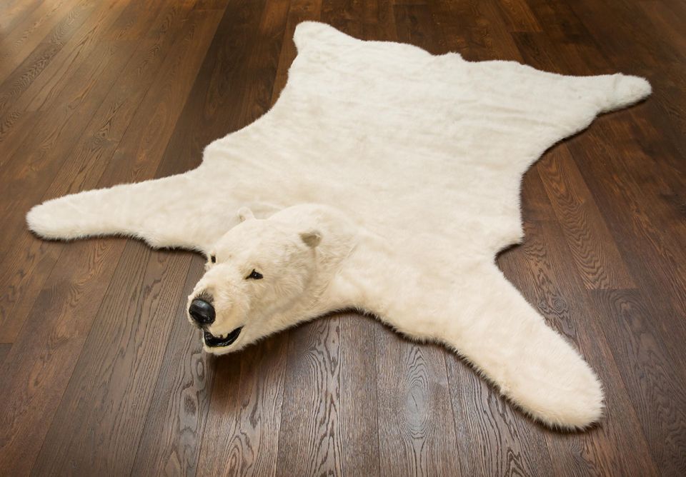 Fluffy Polar Bear Rug. 