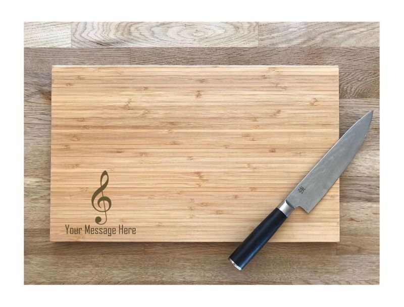 Music Note Bamboo Chopping Board with Personalized Note