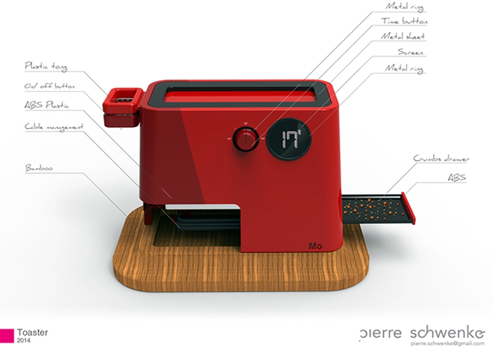 Red Hot Classic Toaster with Improved Features