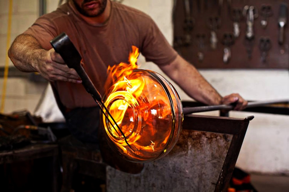 Clear Band Pendant Lights by John Pomp Studios