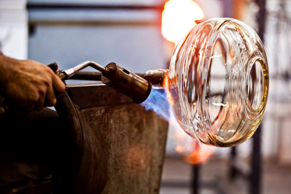 Clear Band Pendant Lights by John Pomp Studios