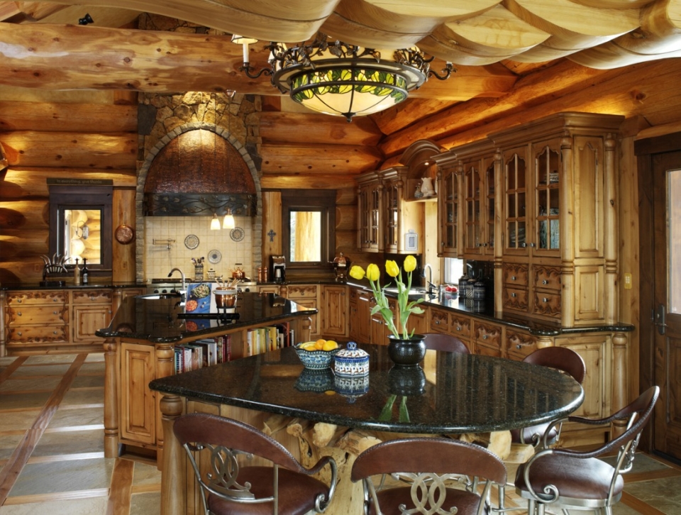 Dramatic Log Residence in Colorado by Kathy Scott