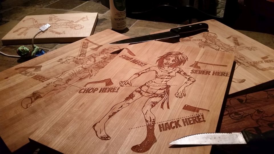 Zombie cutting board- save humanity while cooking.