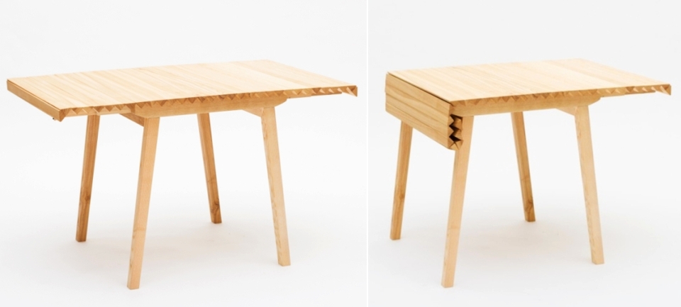 Wooden Cloth Dining Table by Nathalie Dackelid