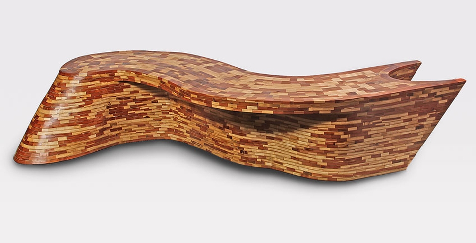 Nick Lopez contrives artistic furniture from reclaimed redwood fence