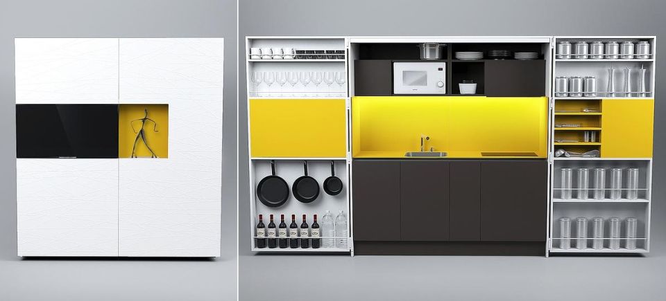 PIA pop-up kitchen is perfect solution for small living spaces - HomeCrux