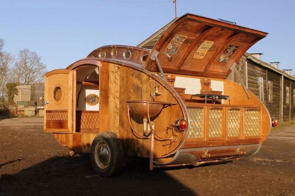 Kitchen in the rear of the Teardrop Trailer