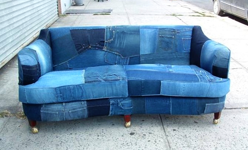 Upcycled denim sofa creates buzz on Craigslist