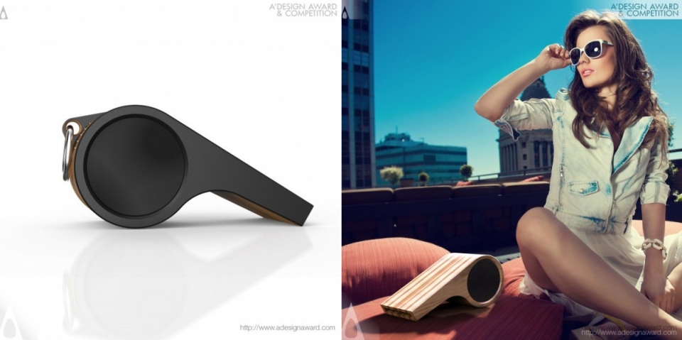 Whistle-shaped Bluetooh Speaker by Mula Preta Design Studio