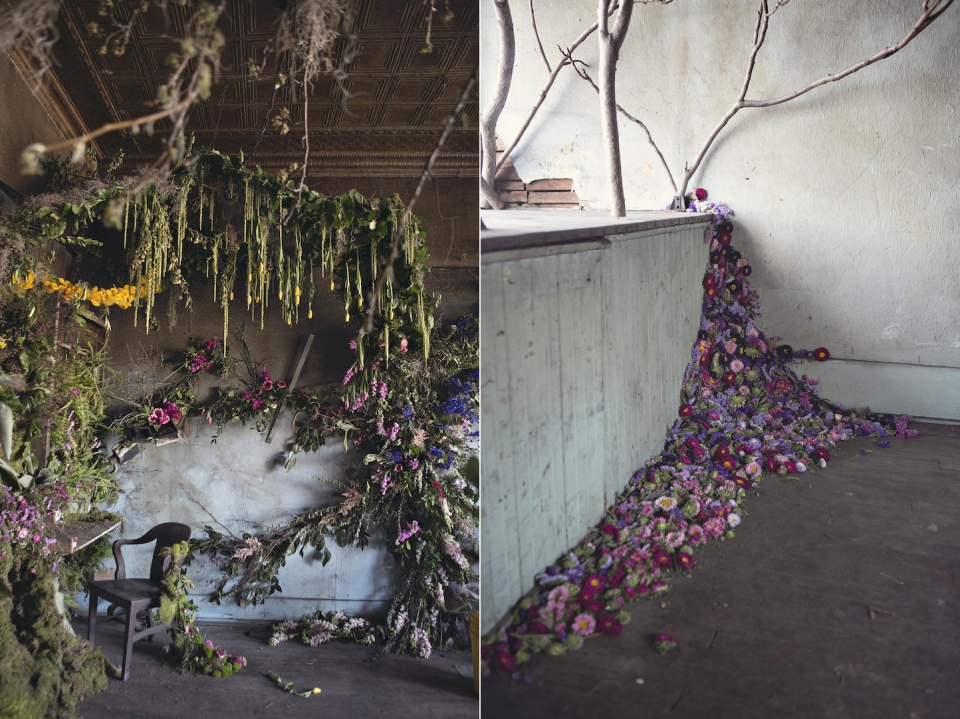 4,000 flowers adorns an abandoned house in Detroit