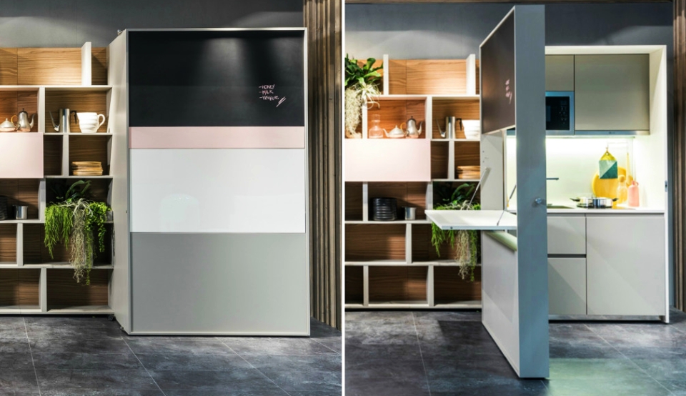 Clei two-in-one hideaway kitchen and Murphy bed